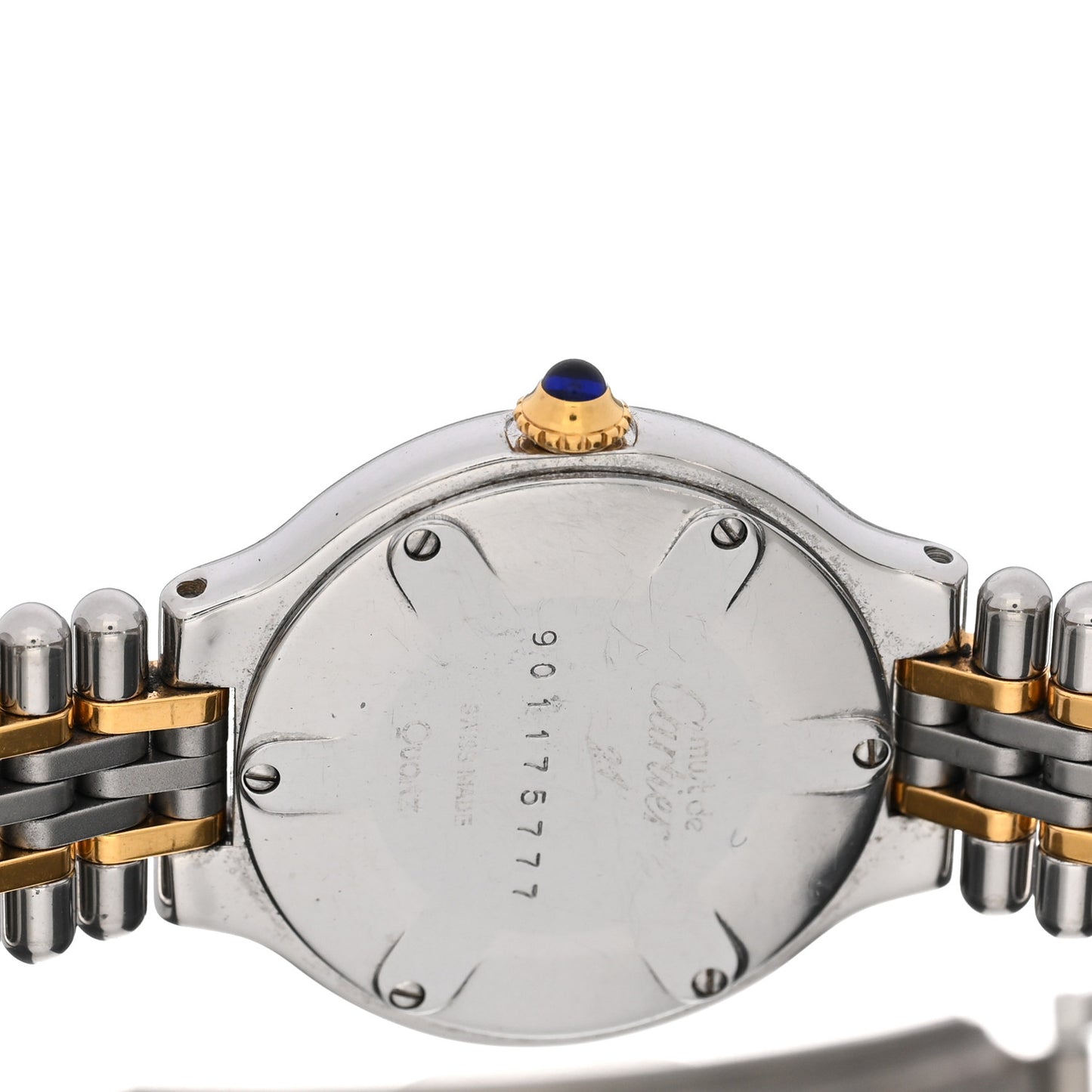 Stainless Steel 18K Yellow Gold 28mm Must De 21 Bullet Link Quartz Watch
