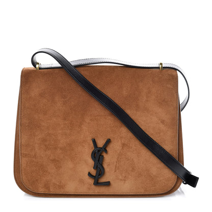 Saint Laurent Suede Monogram Medium Spontini Saddle Bag Brown 1 of 12