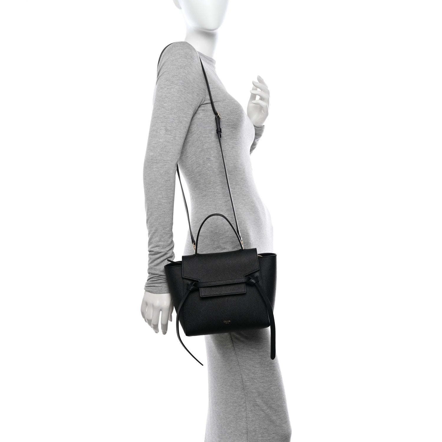 Celine Grained Calfskin Nano Belt Bag Black 2 of 10