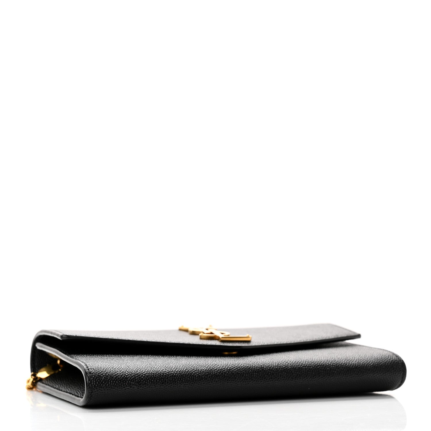 Saint Laurent Grain de Poudre Uptown Chain Wallet Black 5 of 11