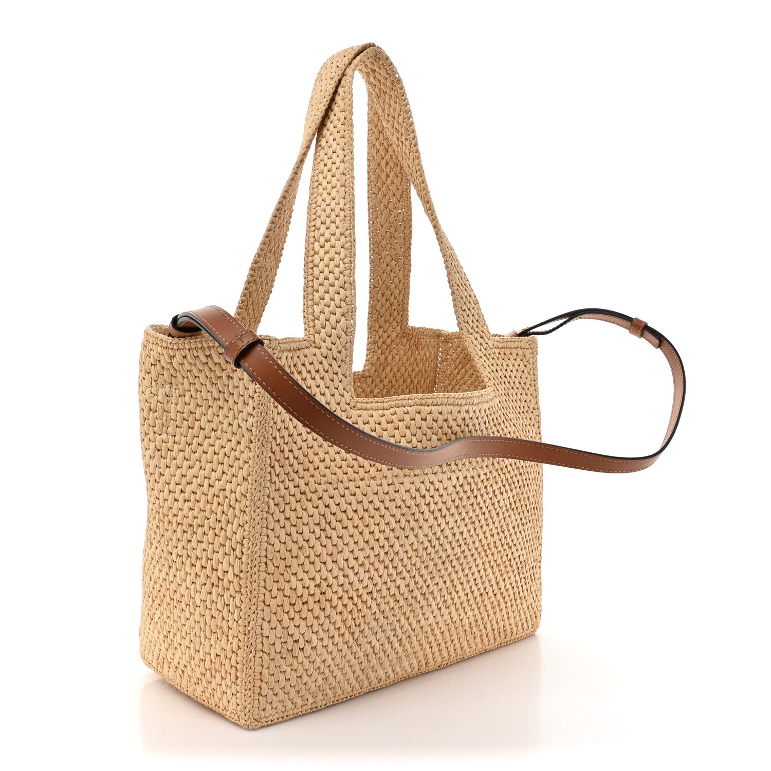 Loewe Raffia Small Paula's Ibiza Logo Tote Natural Tan 3 of 15