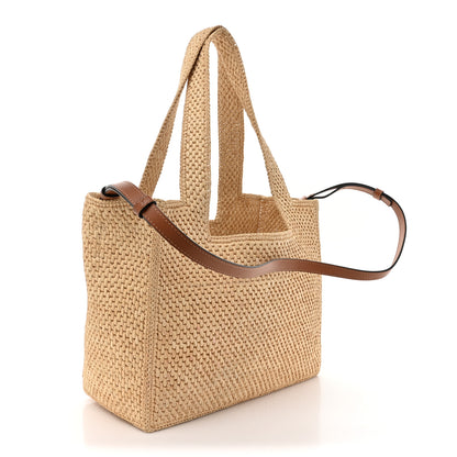 Loewe Raffia Small Paula's Ibiza Logo Tote Natural Tan 3 of 15