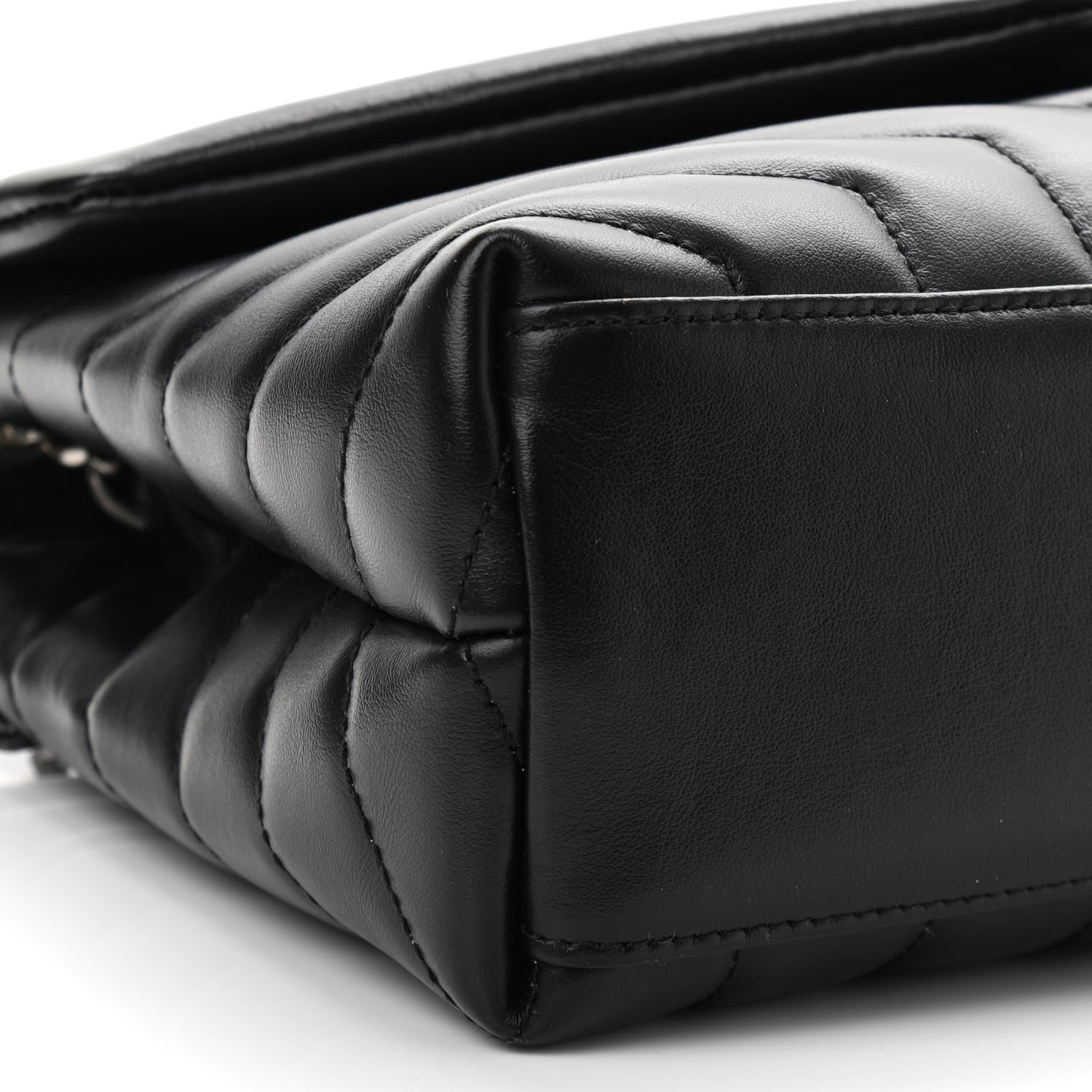 Saint Laurent Calfskin Y Quilted Monogram Small Loulou Chain Satchel Black 11 of 12