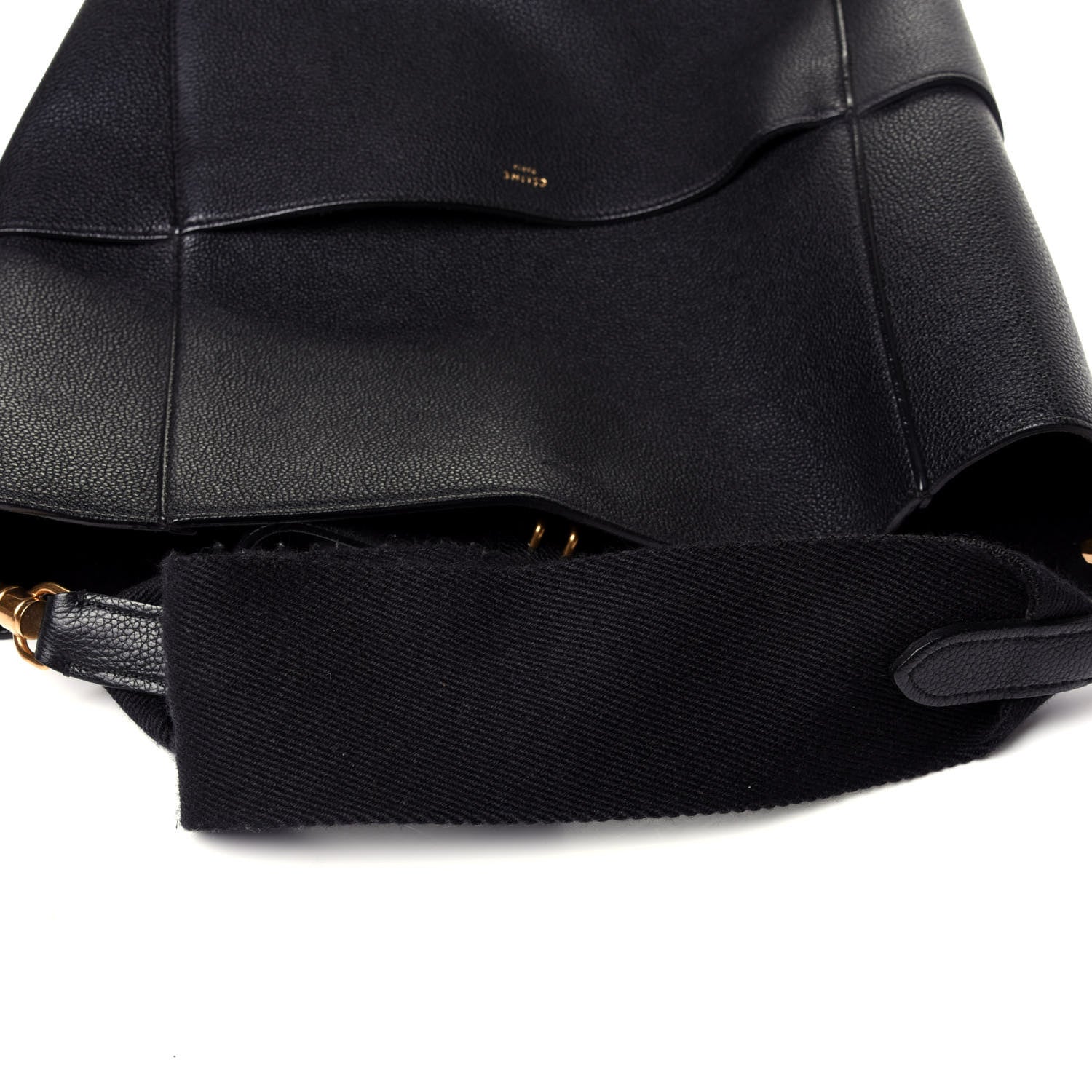 Celine Soft Grained Calfskin Sangle Bucket Bag Black 9 of 10