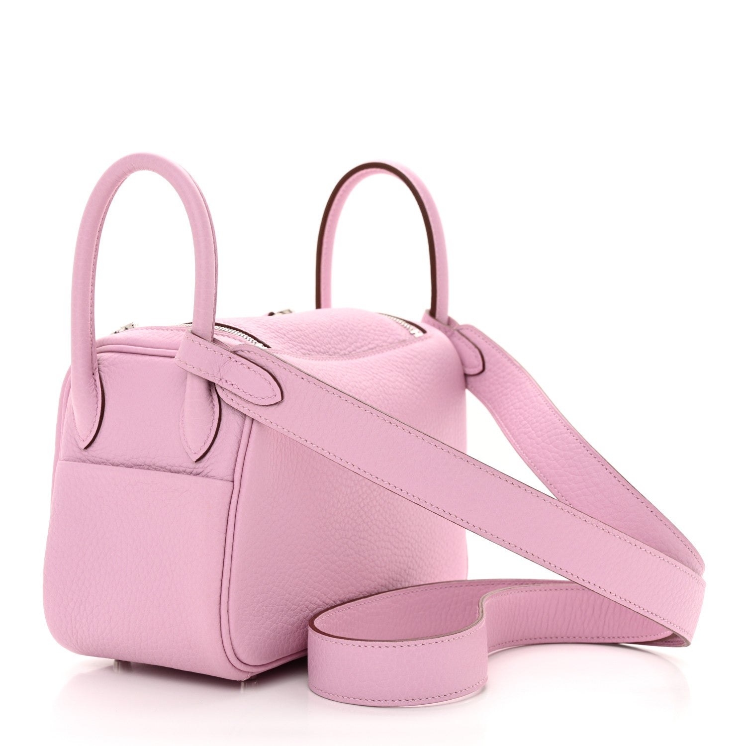 Hermes Taurillon Clemence Mini Lindy 20 Mauve Sylvestre 3 of 11