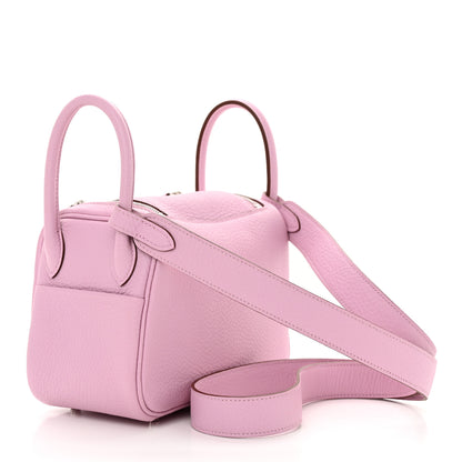 Hermes Taurillon Clemence Mini Lindy 20 Mauve Sylvestre 3 of 11