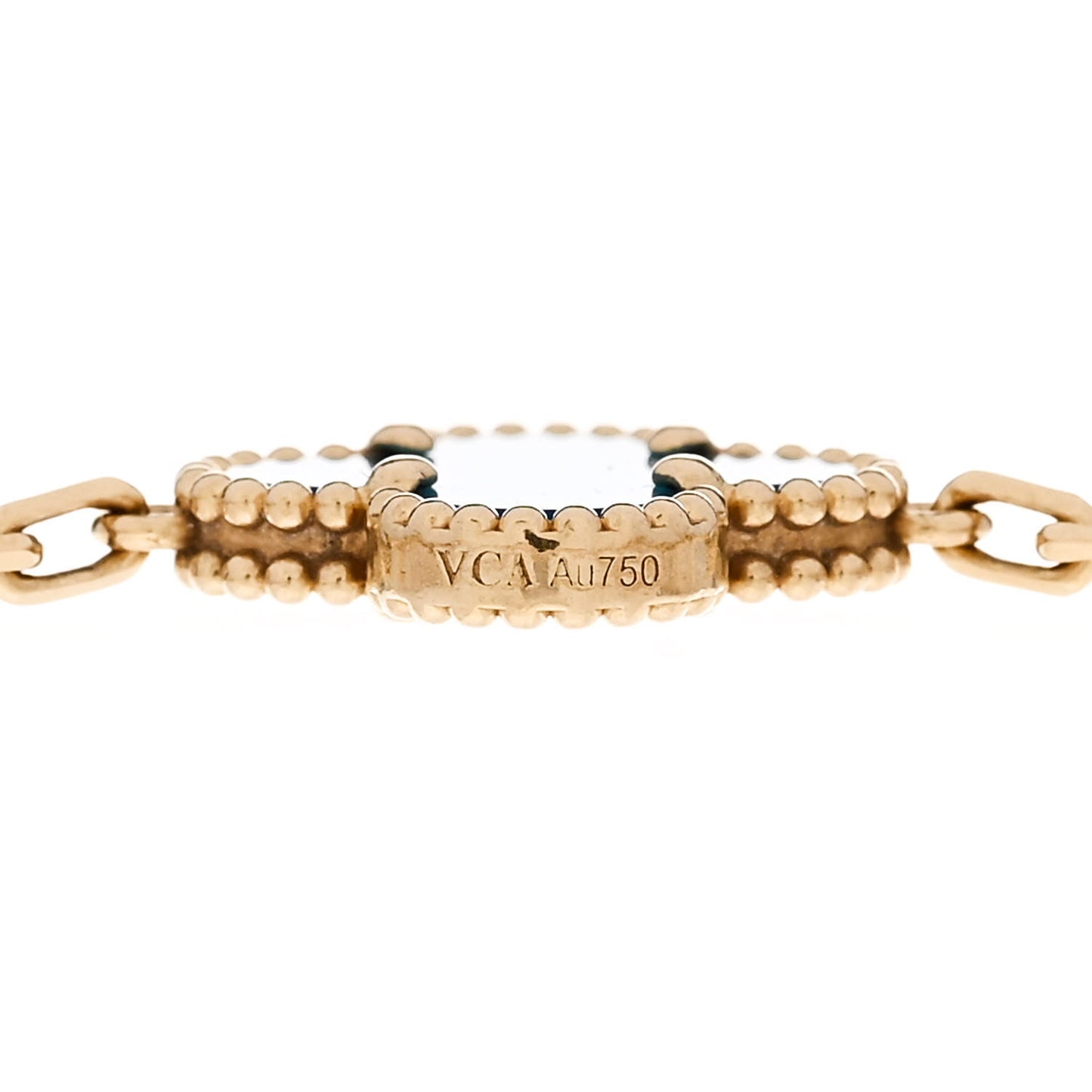 18K Yellow Gold Blue Agate 5 Motifs Vintage Alhambra Bracelet