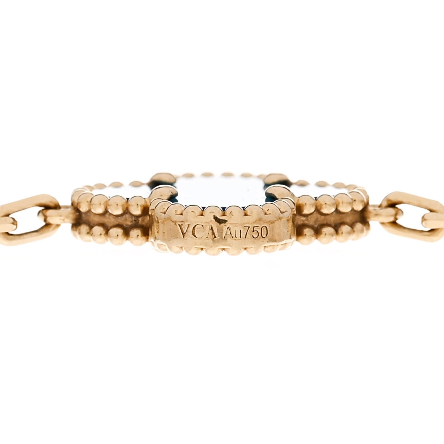 Van Cleef & Arpels 18K Yellow Gold Blue Agate 5 Motifs Vintage Alhambra Bracelet 4 of 5