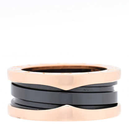 Bulgari 18K Rose Gold Black Ceramic B.Zero1 Two-Band Ring 48 4.5 1 of 5