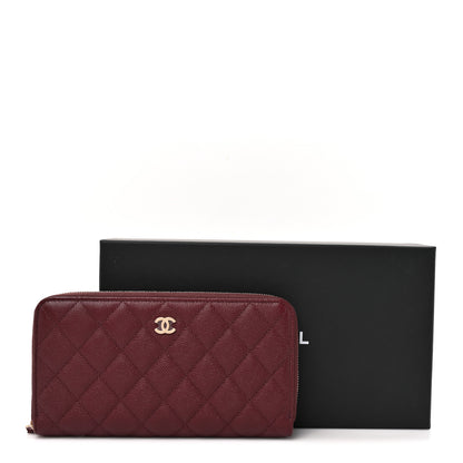 Chanel Caviar Quilted Large Gusset Zip Around Wallet Red 10 of 10