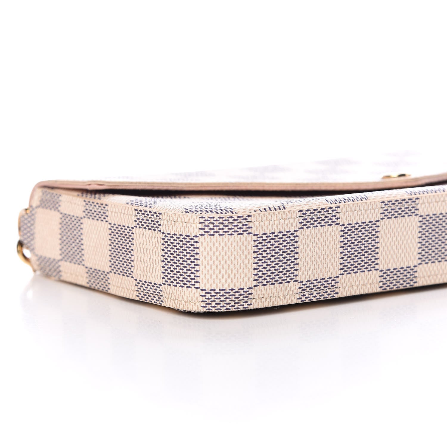 Louis Vuitton Damier Azur Pochette Felicie Chain Wallet Rose Ballerine 8 of 11