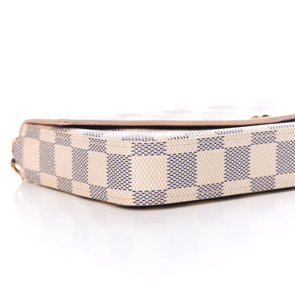 Louis Vuitton Damier Azur Pochette Felicie Chain Wallet Rose Ballerine 8 of 11