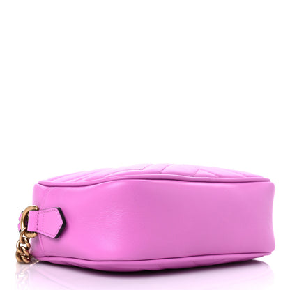 Gucci Calfskin Matelasse Mini GG Marmont Chain Shoulder Bag Candy Mousse 5 of 12