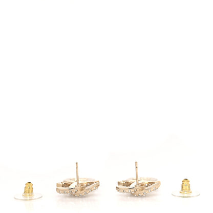 Chanel Pearl Baguette Crystal CC Drop Earrings Gold 4 of 4