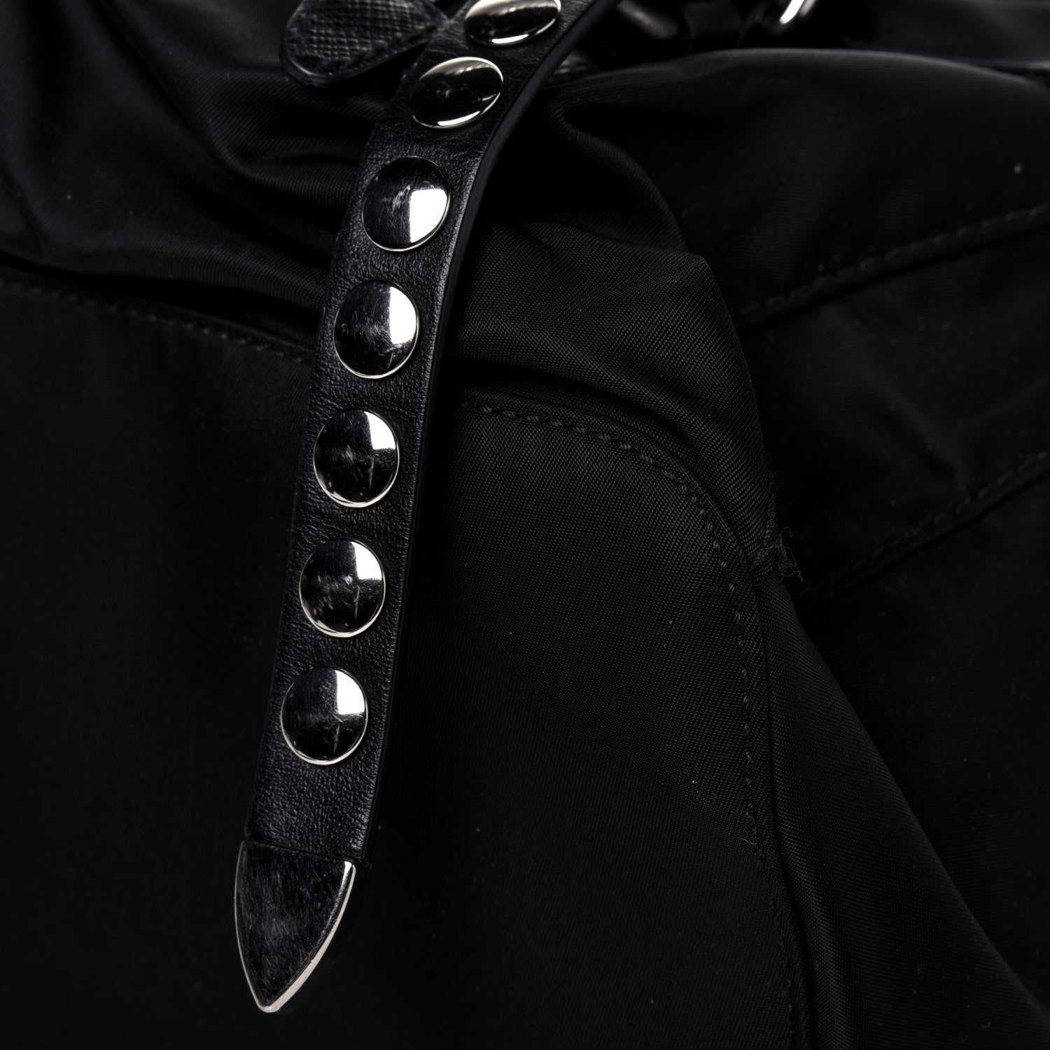 Prada Nylon New Vela Studded Backpack Black 10 of 18