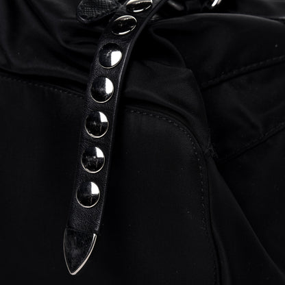 Prada Nylon New Vela Studded Backpack Black 10 of 18