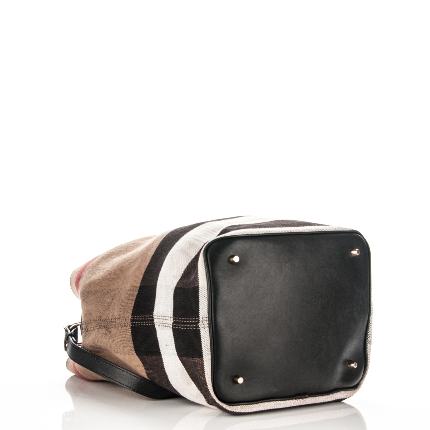 Burberry Canvas Mega Check Medium Ashby Hobo Black 4 of 10