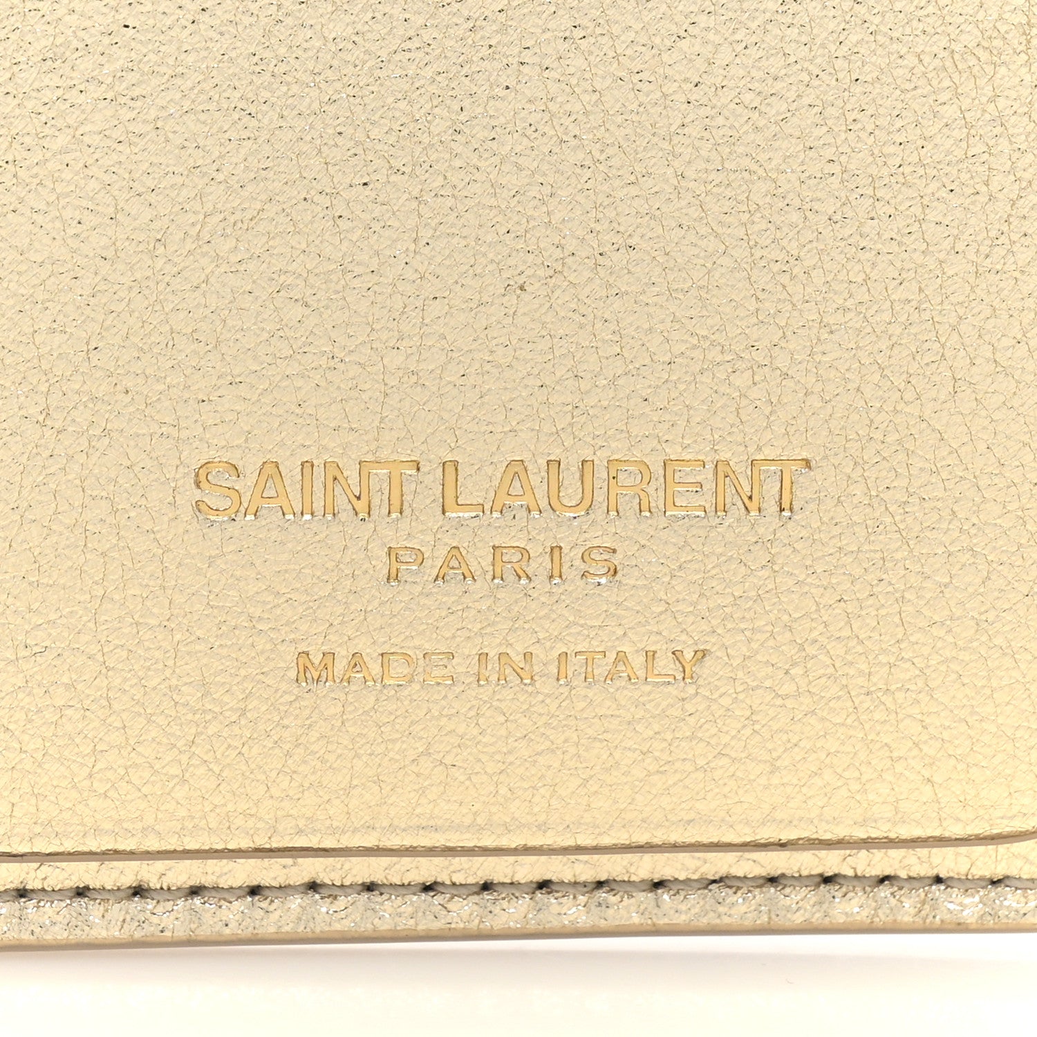 Saint Laurent Metallic Calfskin Monogram Trifold Key Case Platino 6 of 8