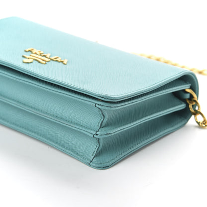 Prada Saffiano Lux Chain Wallet Anice 7 of 9