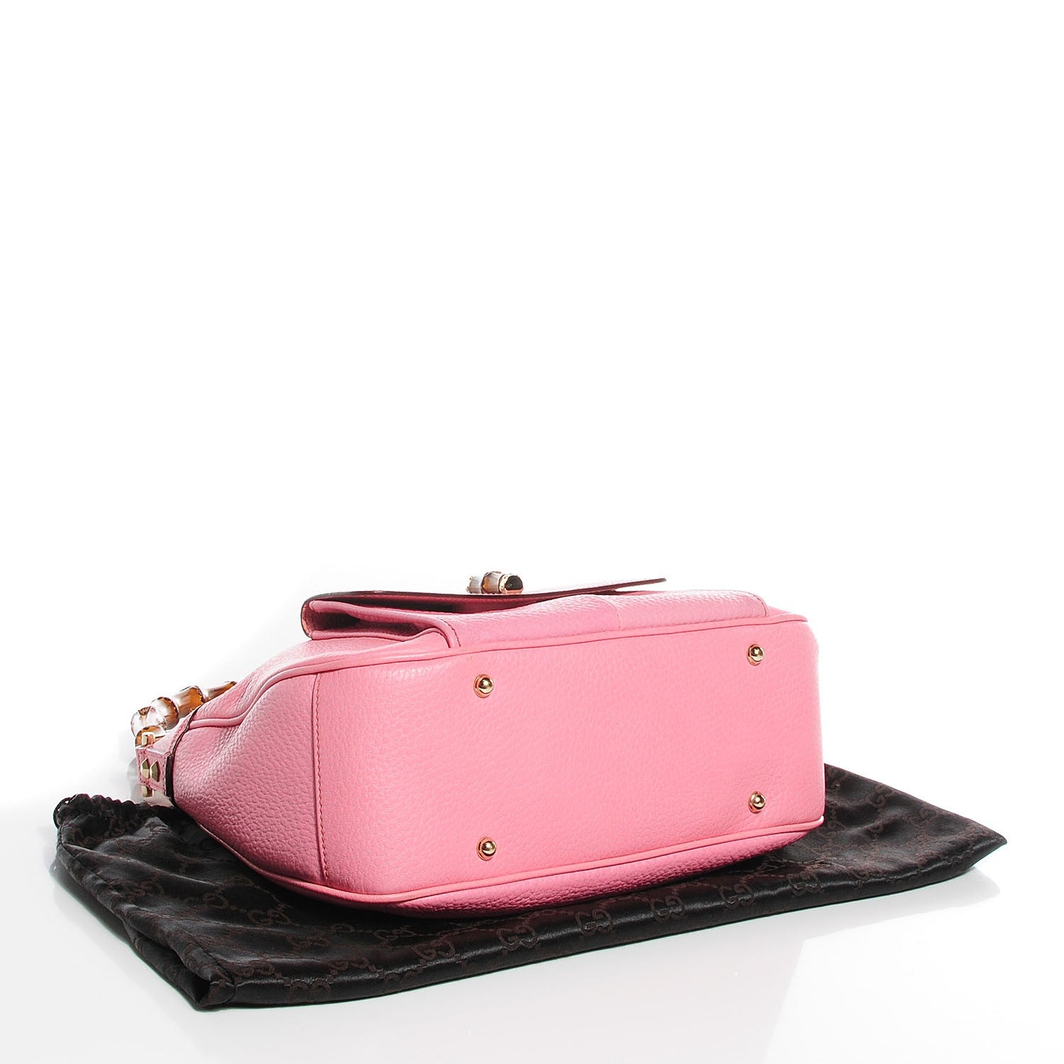Gucci Calfskin Bamboo Top Handle Bag Pink 4 of 7