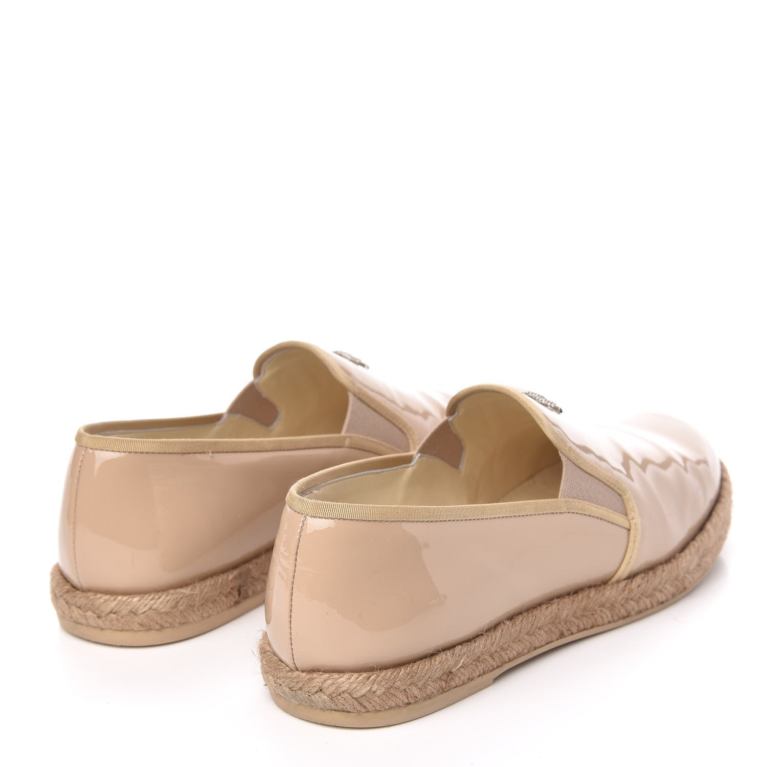 Chanel Patent CC Loafers Espadrille 39 Beige 4 of 10