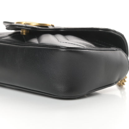 Gucci Calfskin Matelasse Super Mini GG Marmont Shoulder Bag Black 10 of 11