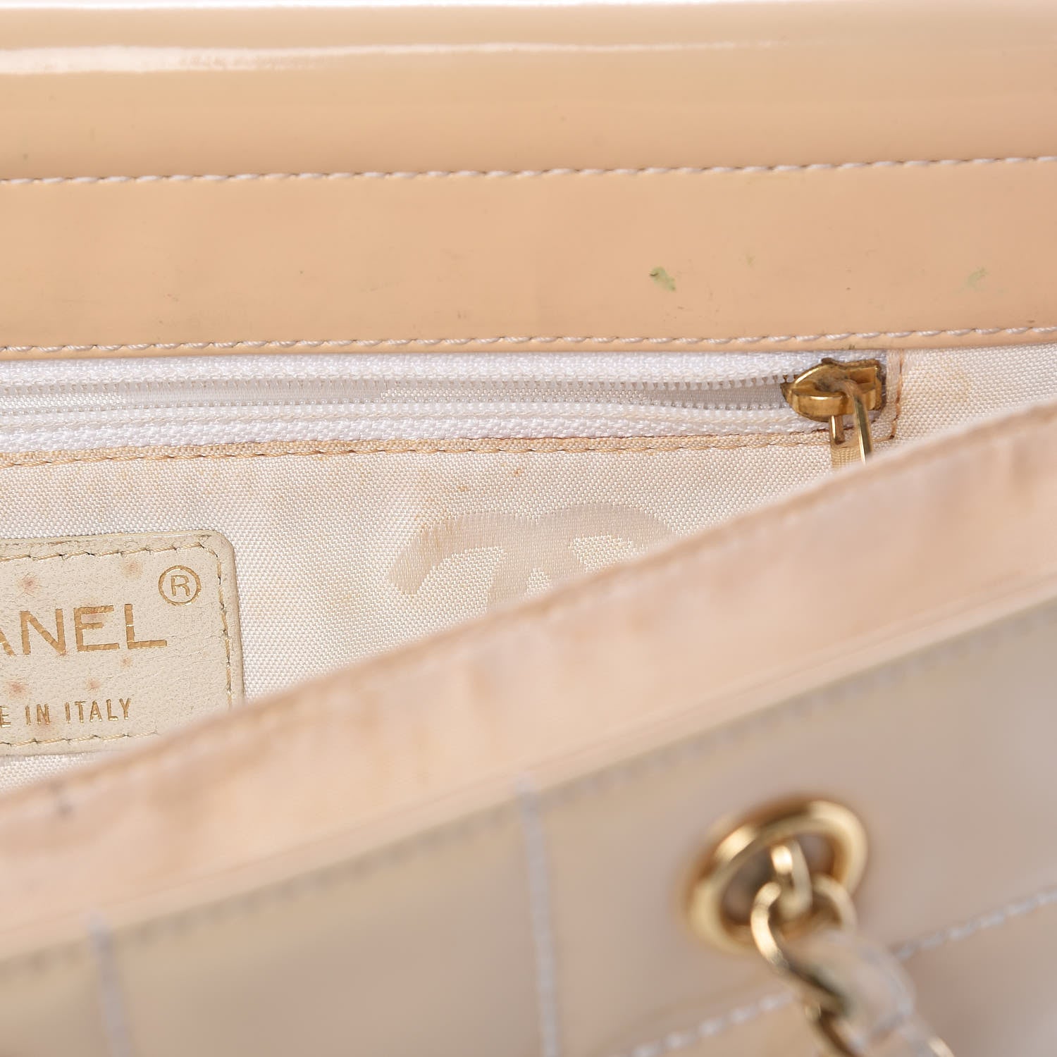 Chanel Patent Chocolate Bar East West Tote White 18 of 27