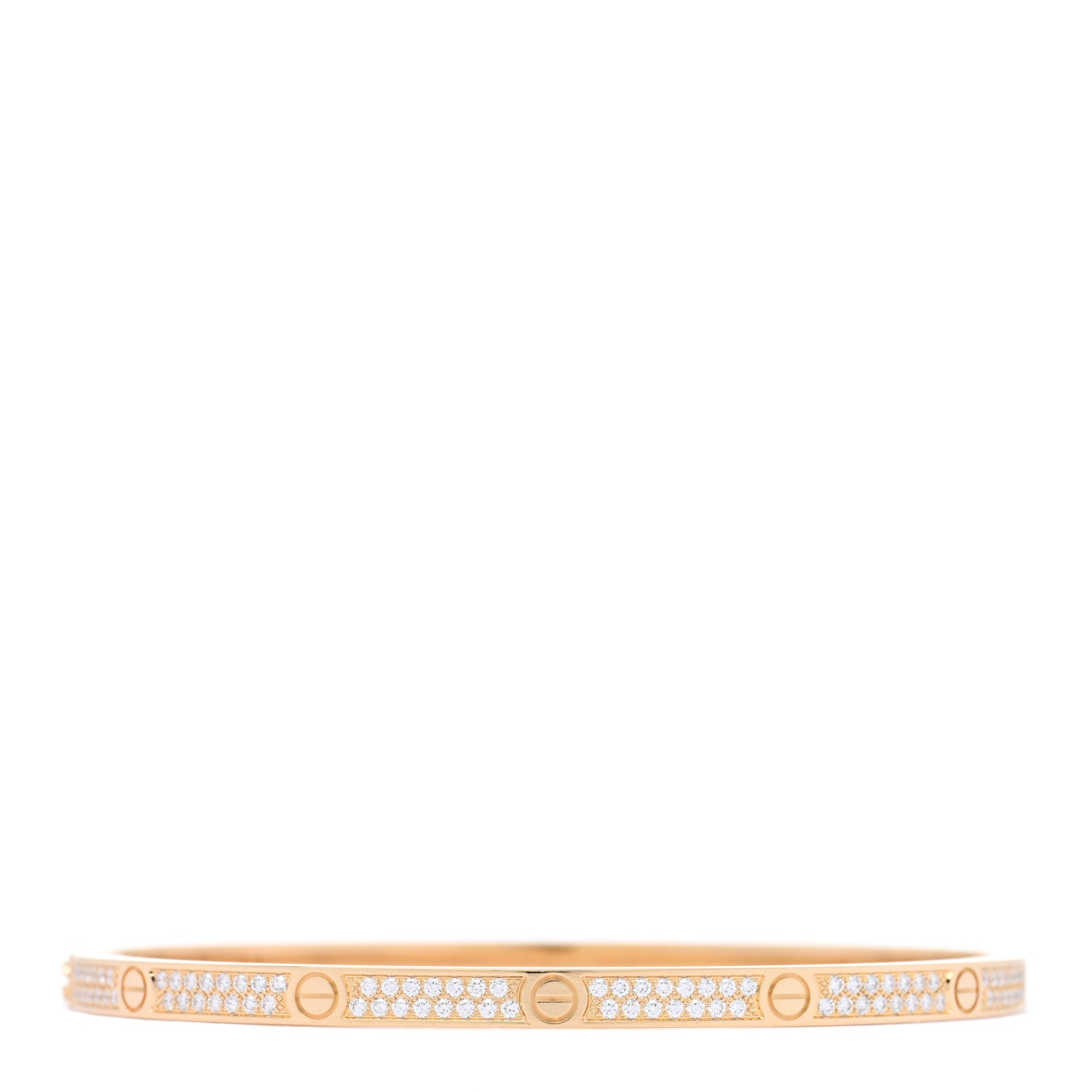 Cartier 18K Yellow Gold Diamond Small LOVE Paved Bracelet 17 2 of 7