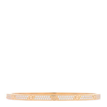 Cartier 18K Yellow Gold Diamond Small LOVE Paved Bracelet 17 2 of 7