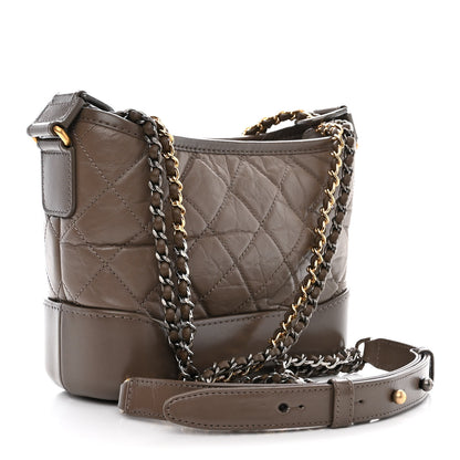 Chanel Aged Calfskin Quilted Small Gabrielle Hobo Grey 3 of 10