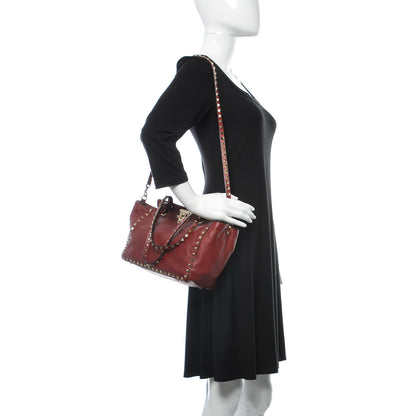 Valentino Garavani Vitello Small Rockstud Tote Rosso Valentino 2 of 11