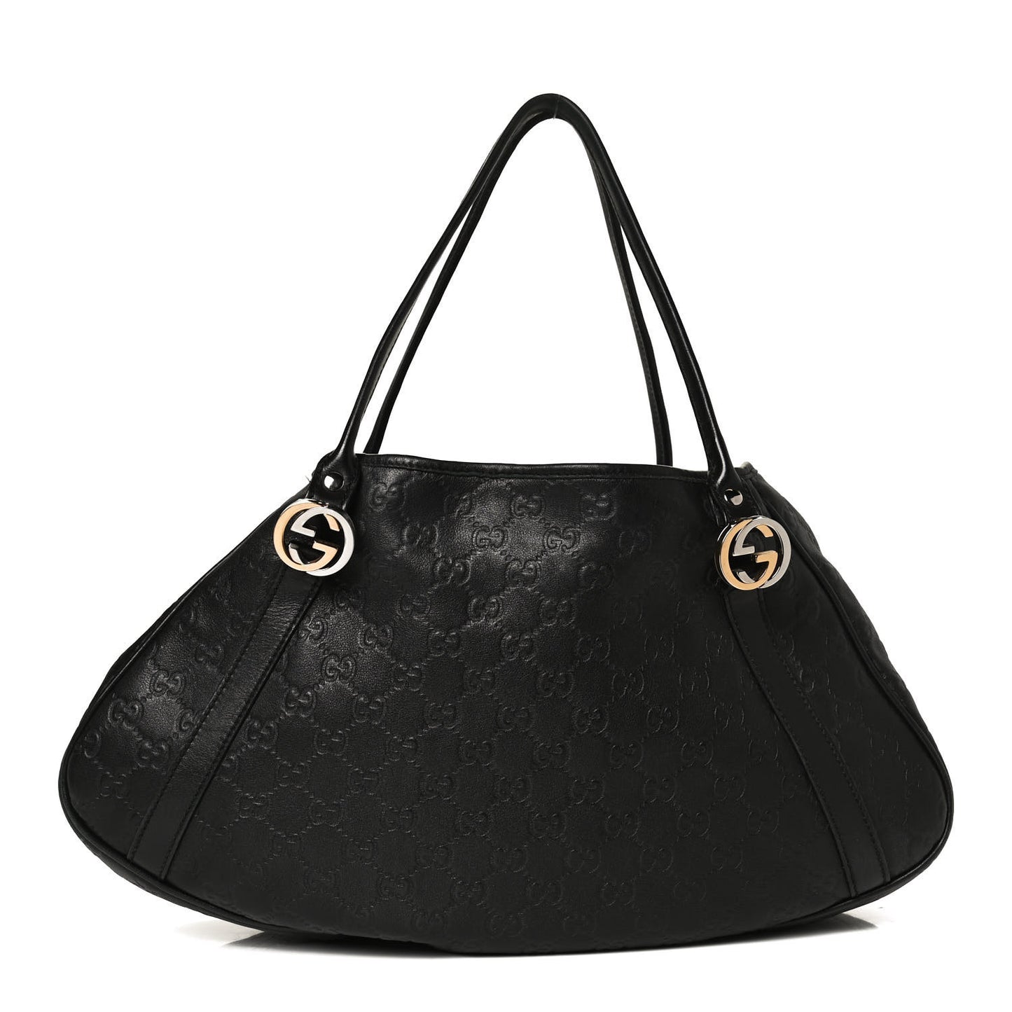 Guccissima Medium GG Twins Shoulder Bag Black