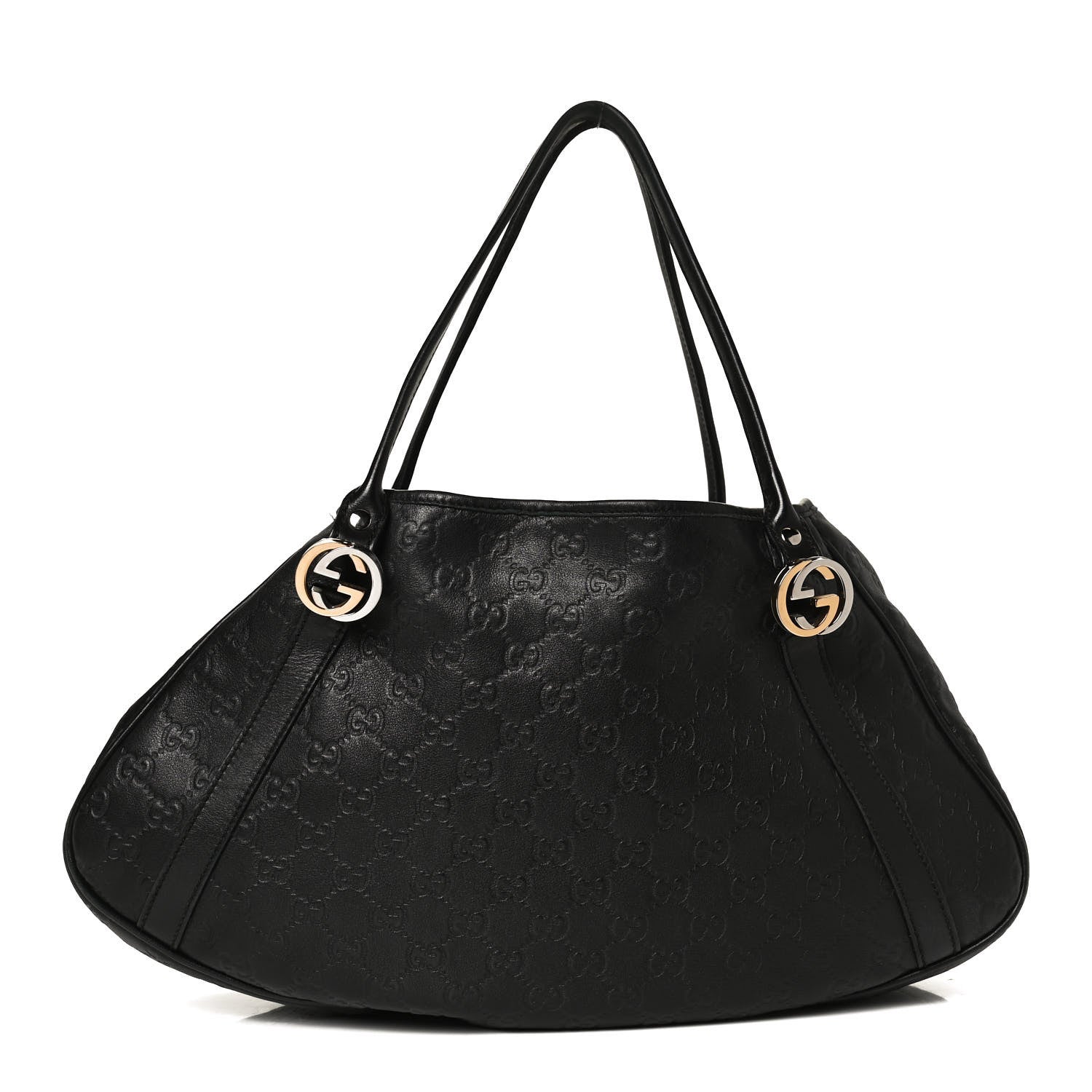 Gucci Guccissima Medium GG Twins Shoulder Bag Black 1 of 12