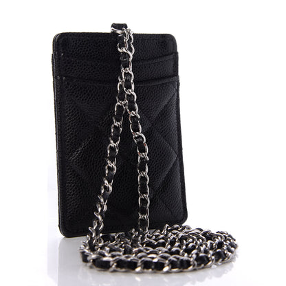 Chanel Caviar Quilted Card Holder On Chain Black 3 of 8