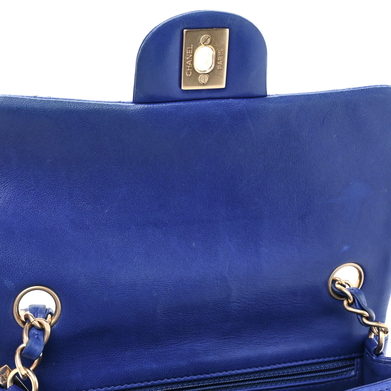 Chanel Lambskin Quilted Mini Rectangular Flap Blue 10 of 16