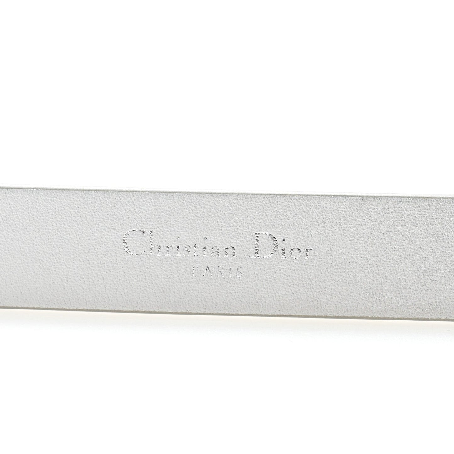 Metallic Calfskin Saddle Belt 80 32 Silver
