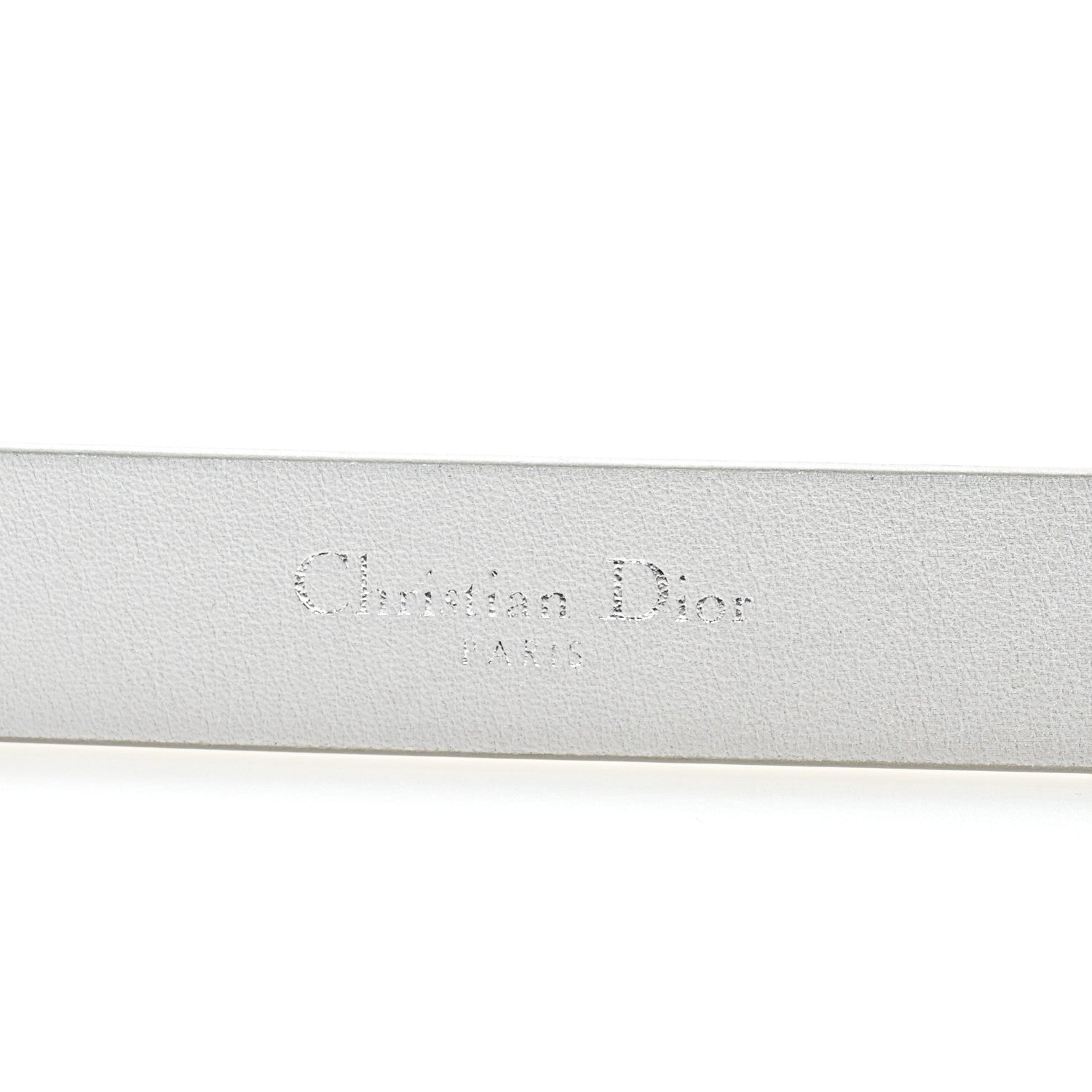 Christian Dior Metallic Calfskin Saddle Belt 80 32 Silver 3 of 8