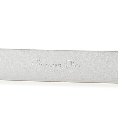 Christian Dior Metallic Calfskin Saddle Belt 80 32 Silver 3 of 8