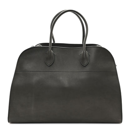 The Row Polished Saddle Calfskin Soft Margaux 15 Koala Grey 1 of 10