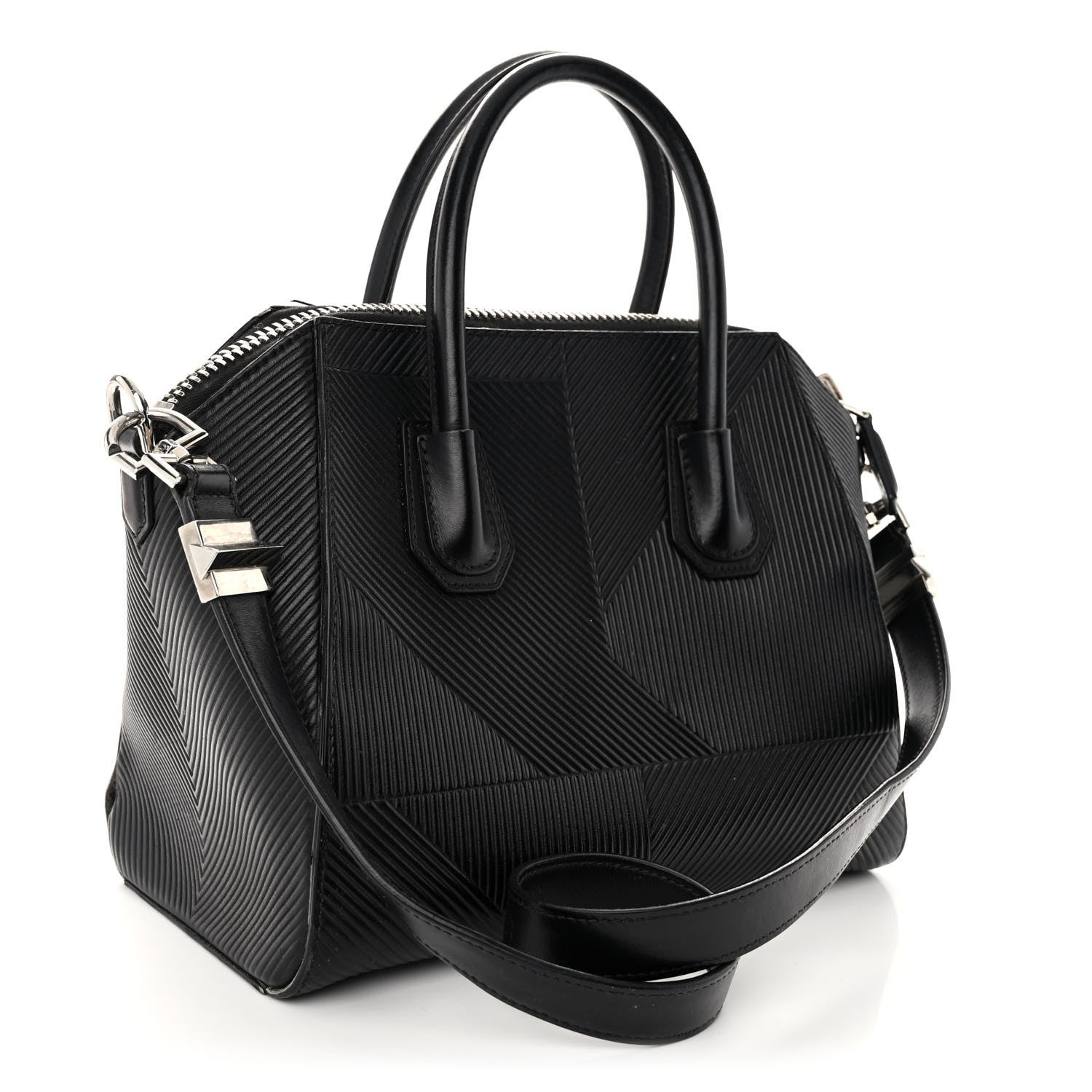 Givenchy Calfskin Geometric Embossed Small Antigona Black 3 of 12
