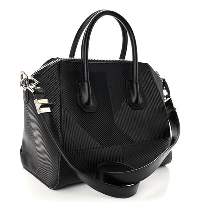 Givenchy Calfskin Geometric Embossed Small Antigona Black 3 of 12