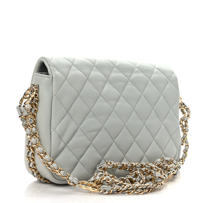 Chanel Lambskin Quilted Small CC You Flap Light Grey 3 of 9