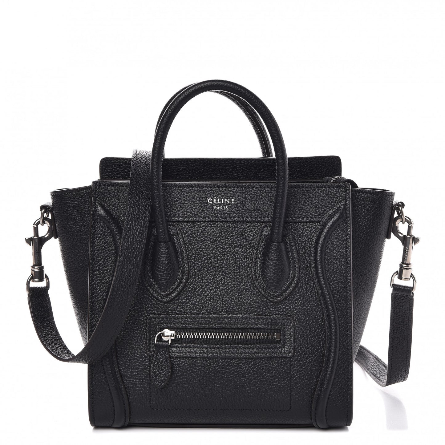 Drummed Calfskin Nano Luggage Black