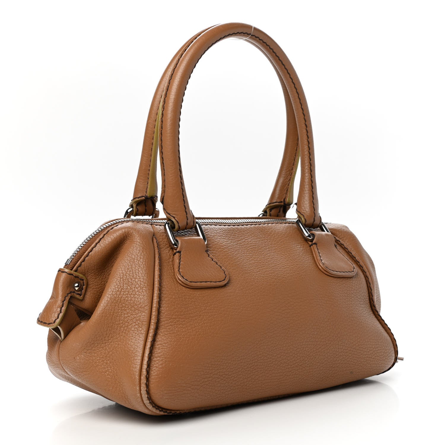 Chanel Calfskin Small Tassel Bowler Light Brown 3 of 9