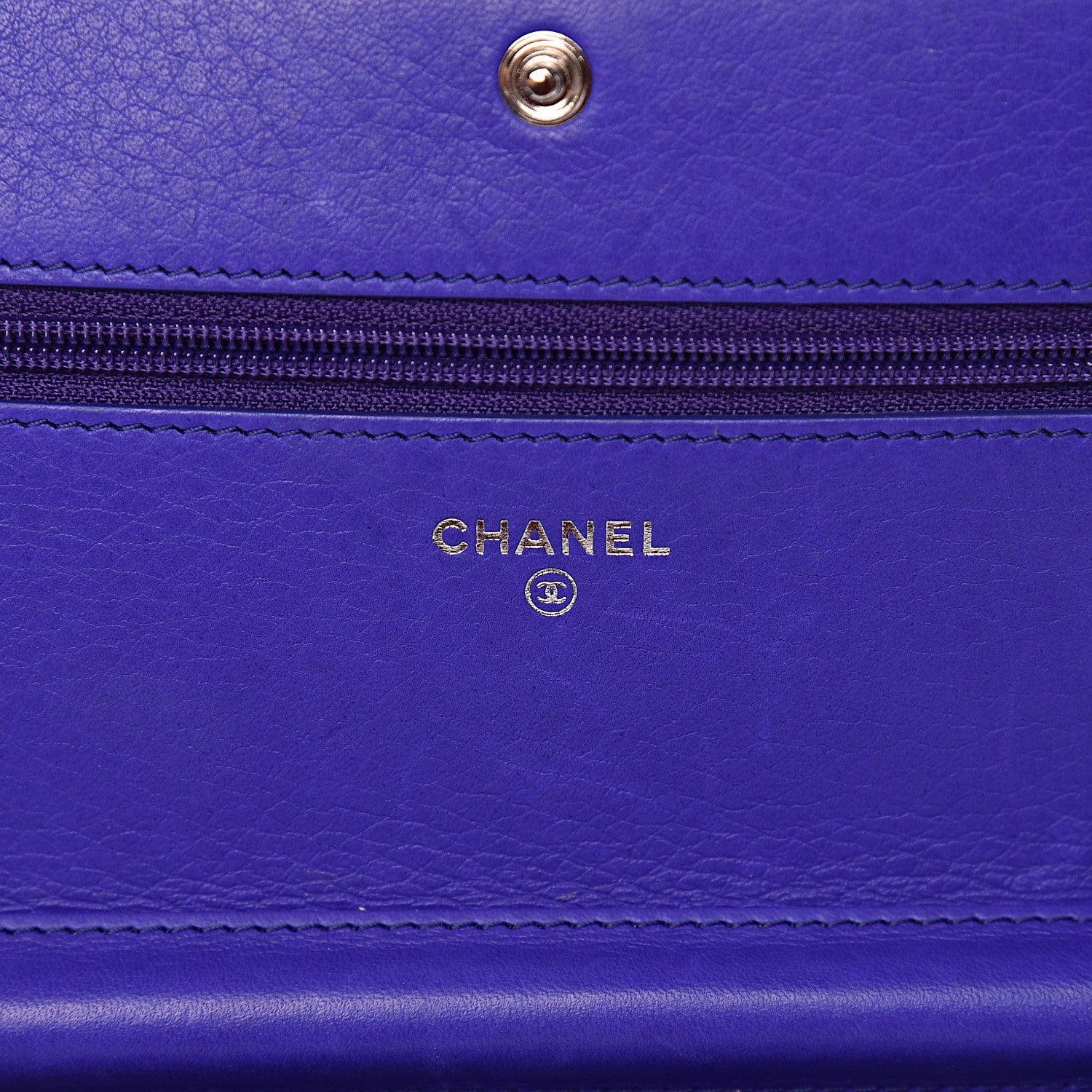Chanel Calfskin Quilted Fancy CC Wallet On Chain WOC Blue 6 of 14