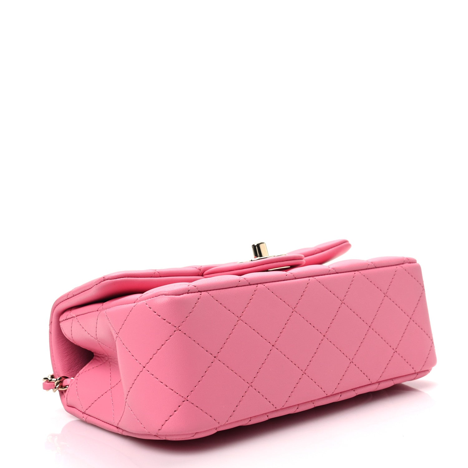 Chanel Lambskin Quilted Mini Top Handle Rectangular Flap Pink 4 of 8
