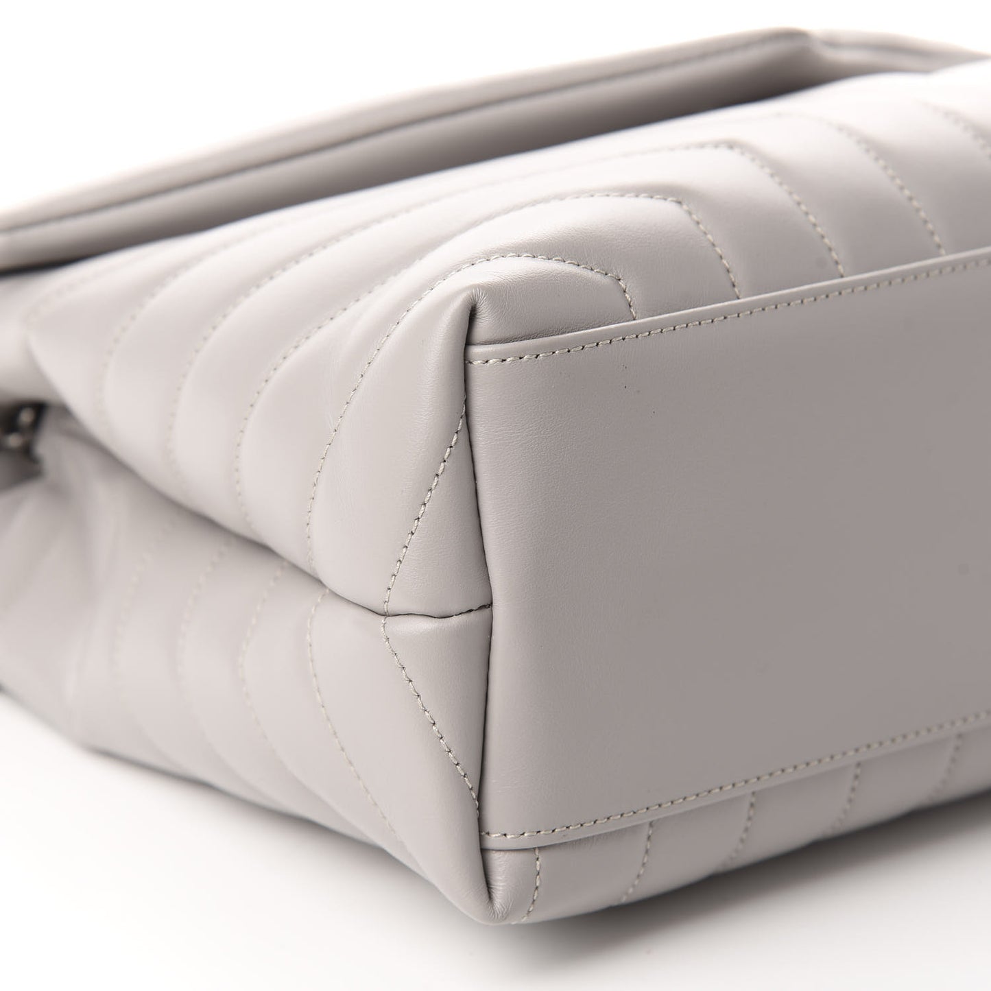 Calfskin Y Quilted Monogram Medium Loulou Chain Satchel Granite