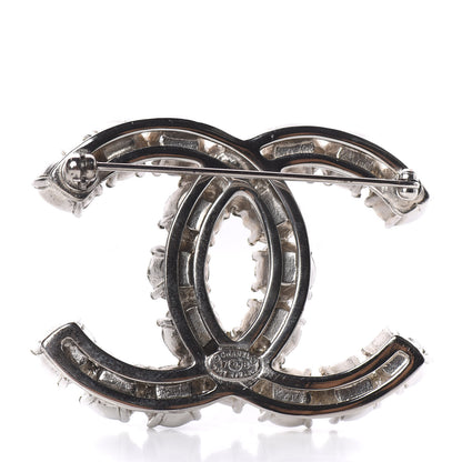 Chanel Crystal Pearl CC Dazzling Domino Brooch Black 2 of 3