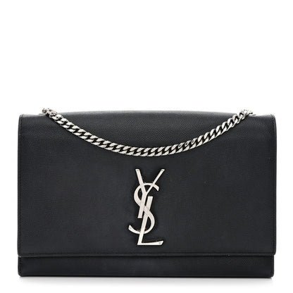Saint Laurent Grain De Poudre Medium Classic Monogram Kate Satchel Black 1 of 15