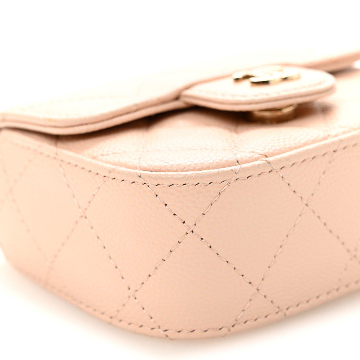 Chanel Caviar Quilted Mini Clutch With Chain Light Beige 10 of 11